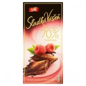 Figaro Sladká Vášeň 70% kakaa hořká čokoláda s malinami 100g