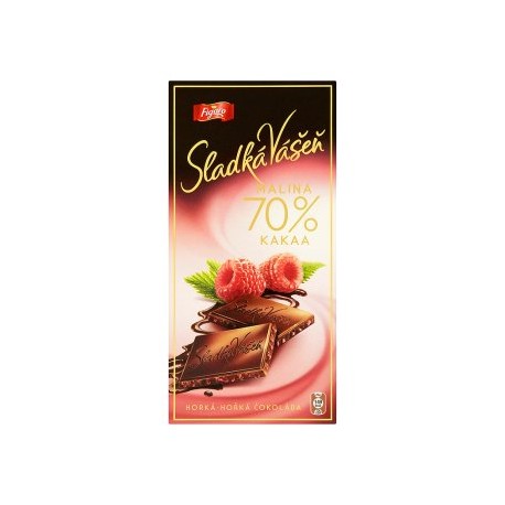 Figaro Sladká Vášeň 70% kakaa hořká čokoláda s malinami 100g