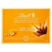 Lindt Thins orange mléčná čokoláda s příchutí pomeranče 125g
