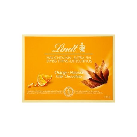 Lindt Thins orange mléčná čokoláda s příchutí pomeranče 125g