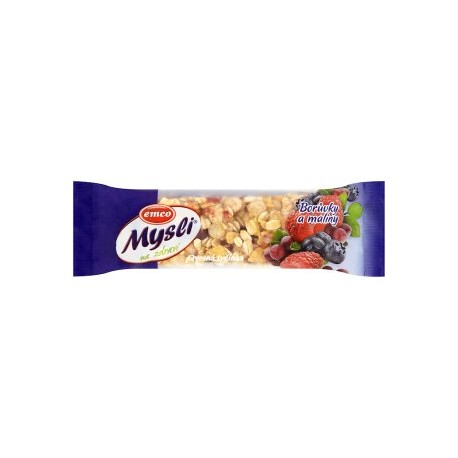 Emco Mysli na Zdraví Ovesná tyčinka borůvky a maliny 45g