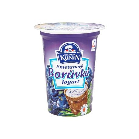 Mlékárna Kunín Smetanový jogurt borůvka 150g