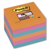 Poznámkové samolepicí bločky Post-it Super Sticky Bangkok - 3 barvy, 7,6 x 7,6 cm, 6 ks