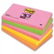 Poznámkové samolepicí bločky Post-it Super Sticky - 5 barev, 12,7 x 7,6 cm