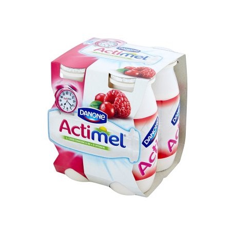 Danone Actimel Jogurtové mléko malinovo-brusinkové 4 x 100g