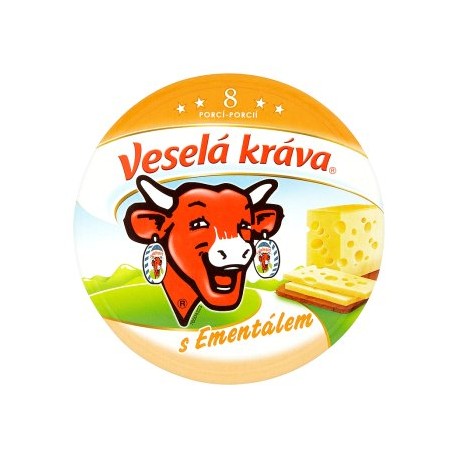 Veselá Kráva Tavený sýr s ementálem 8 ks 140g