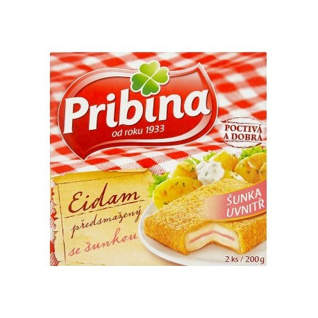 Pribina Eidam předsmažený se šunkou 2 ks 200g