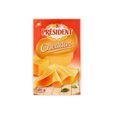 Président Cheddar plátkový sýr 100g