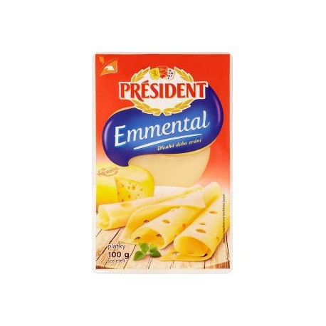 Président Emmental plátkový sýr 100g