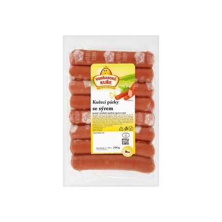 Vodňanské Kuře Kuřecí párky se sýrem 290g