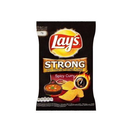 Lay's Strong Smažené bramborové lupínky s příchutí ostrého kari 77g