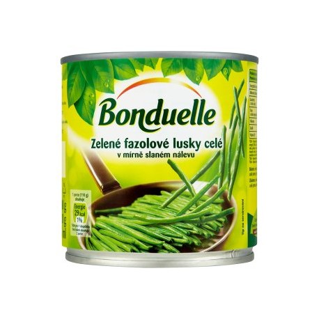 Bonduelle Zelené fazolové lusky celé v mírně slaném nálevu 400g
