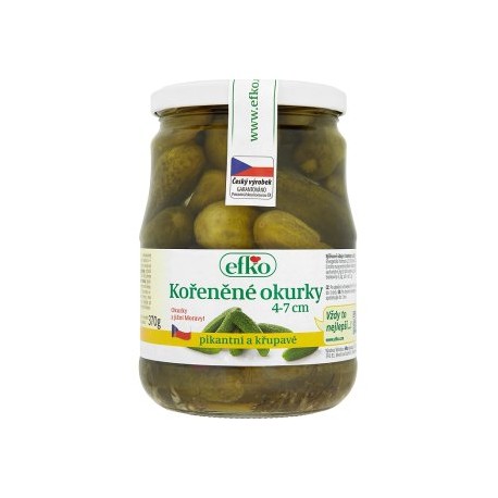 efko Kořeněné okurky 4-7 cm 670g