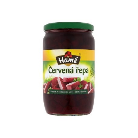 Hamé Červená řepa sterilovaná ve sladkokyselém nálevu s cukrem a sladidlem 640g