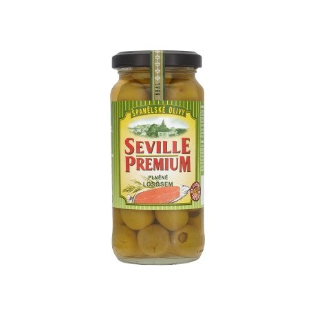 Seville Premium Španělské zelené olivy plněné lososem 230g