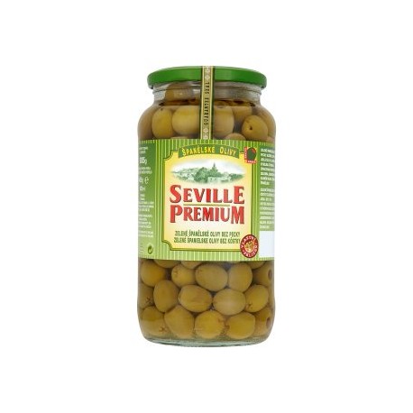 Seville Premium Zelené španělské olivy bez pecky 935g