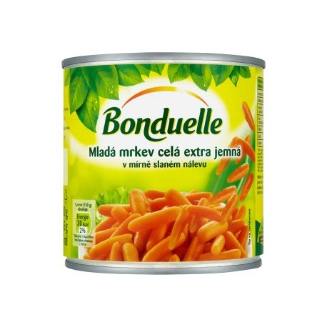 Bonduelle Mladá mrkev celá extra jemná v mírně slaném nálevu 400g