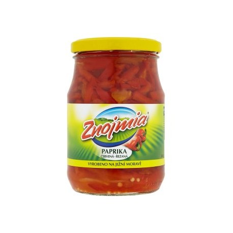 Znojmia Paprika červená řezaná sterilovaná v kořeněném sladkokyselém nálevu 340g