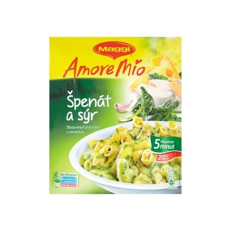 Maggi Amore Mio Špenát a sýr těstoviny s omáčkou 2 porce