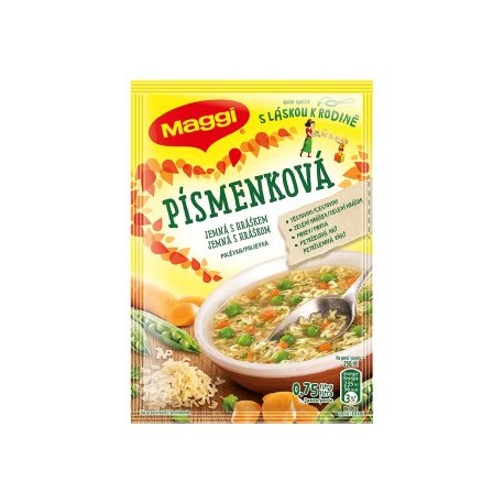 MAGGI Jemná písmenková s hráškem polévka 51g
