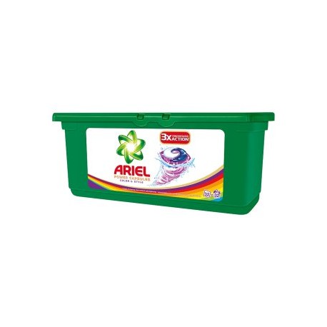 Ariel Power capsules color & style gelové kapsle na praní barevného prádla 32 praní