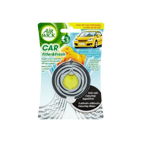 Air Wick Car filter & fresh Osvěžovač vzduchu do auta exotický pomeranč & chladivý oceán 3ml