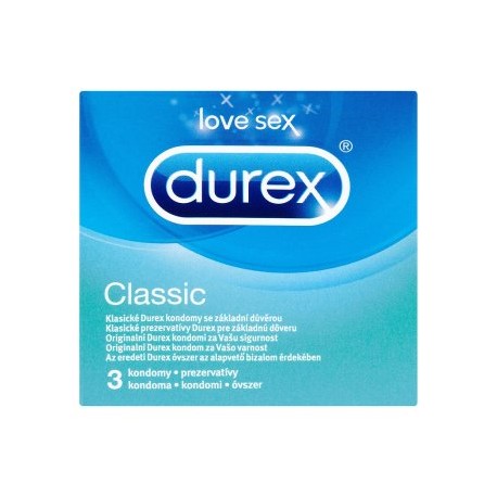 Durex Classic easy-on kondomy s lubrikantem 3 ks