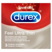 Durex Feel ultra thin ultra tenké kondomy pro ještě větší citlivost 3 ks