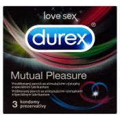 Durex Mutual pleasure kondomy s vroubkovaným povrchem a speciálním lubrikantem 3 ks 