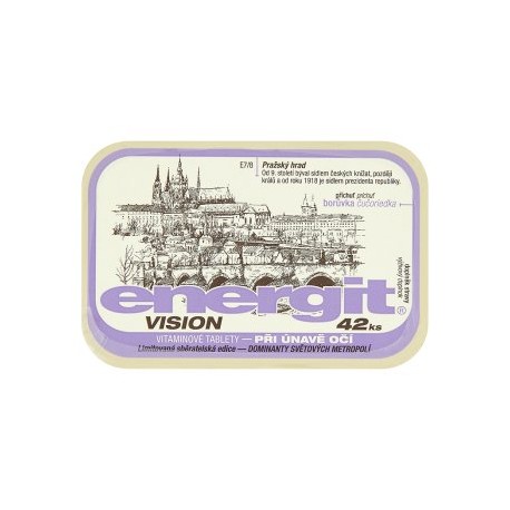 Energit Vision vitaminové tablety při únavě očí příchuť borůvka 42 ks 38g