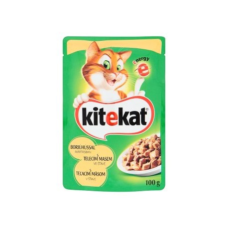 Kitekat Telecí maso ve šťávě kompletní krmivo pro dospělé kočky 100g