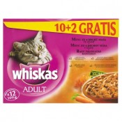 Whiskas Adult Menu ze 4 druhů masa ve šťávě kompletní krmivo pro dospělé kočky 12 x 100g