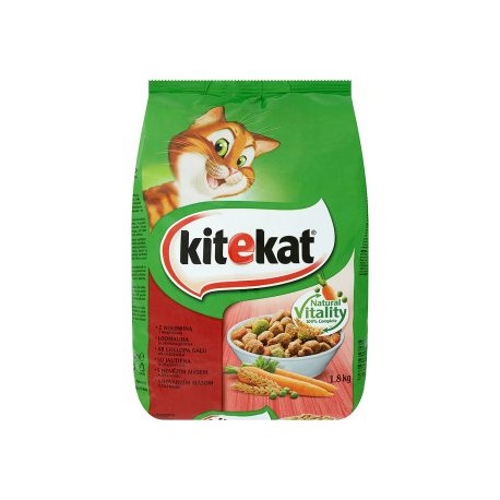 Kitekat Hovězím maso a zeleninou kompletní krmivo pro dospělé kočky 1,8kg
