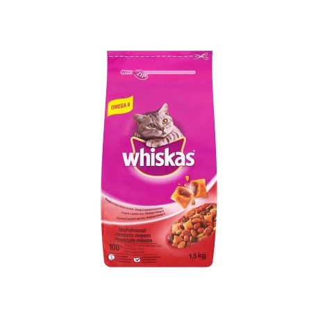 Whiskas Hovězí maso kompletní krmivo pro dospělé kočky 1,5kg