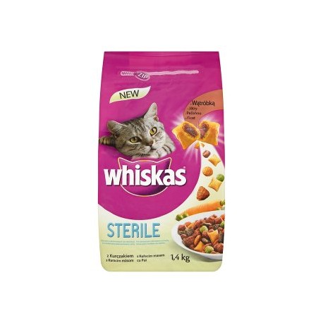 Whiskas Sterile kuřecí maso kompletní krmivo pro kastrované dospělé kočky 1,4kg