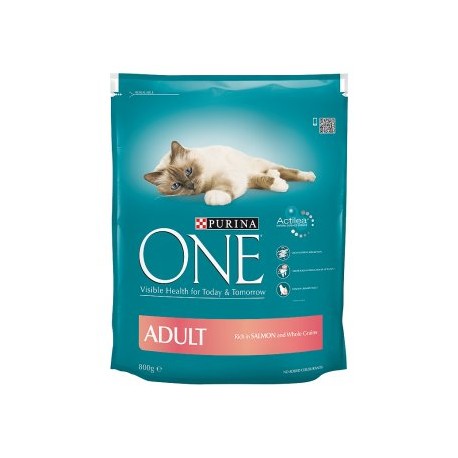 Purina ONE Adult s lososem a celozrnnými obilovinami 800g