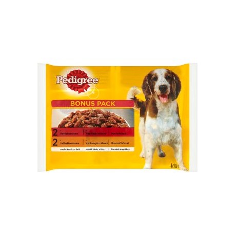 Pedigree Bonus Pack Masité kousky v želé 4 x 100g