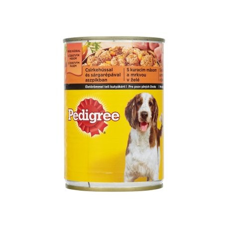 Pedigree Kompletní krmivo pro dospělé psy s kuřecím masem a mrkví v želé 400g
