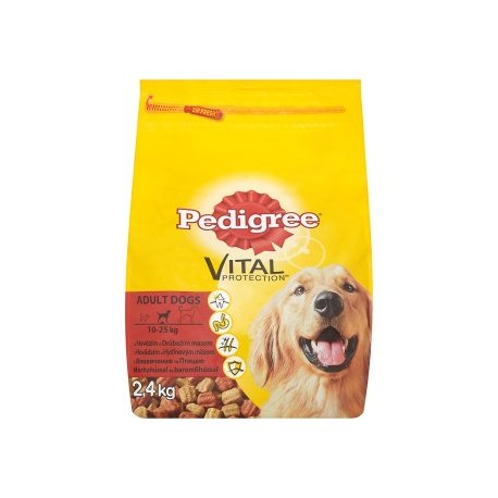 Pedigree Vital Protection Adult s hovězím a drůbežím masem kompletní krmivo pro dospělé psy 2,4 kg