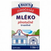 Madeta Jihočeské mléko plnotučné trvanlivé 1l