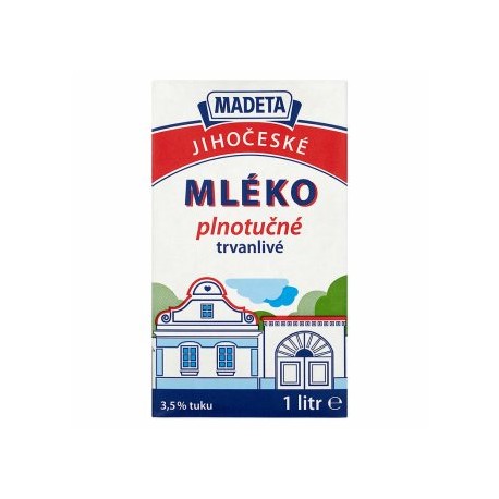 Madeta Jihočeské mléko plnotučné trvanlivé 1l
